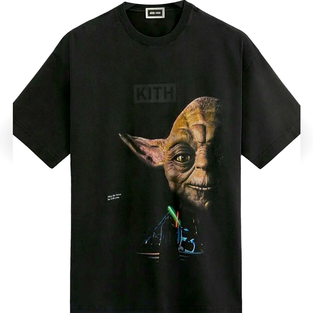 Kith x Star Wars Yoda box logo vintage tee black XL brand new ds sold out rare!